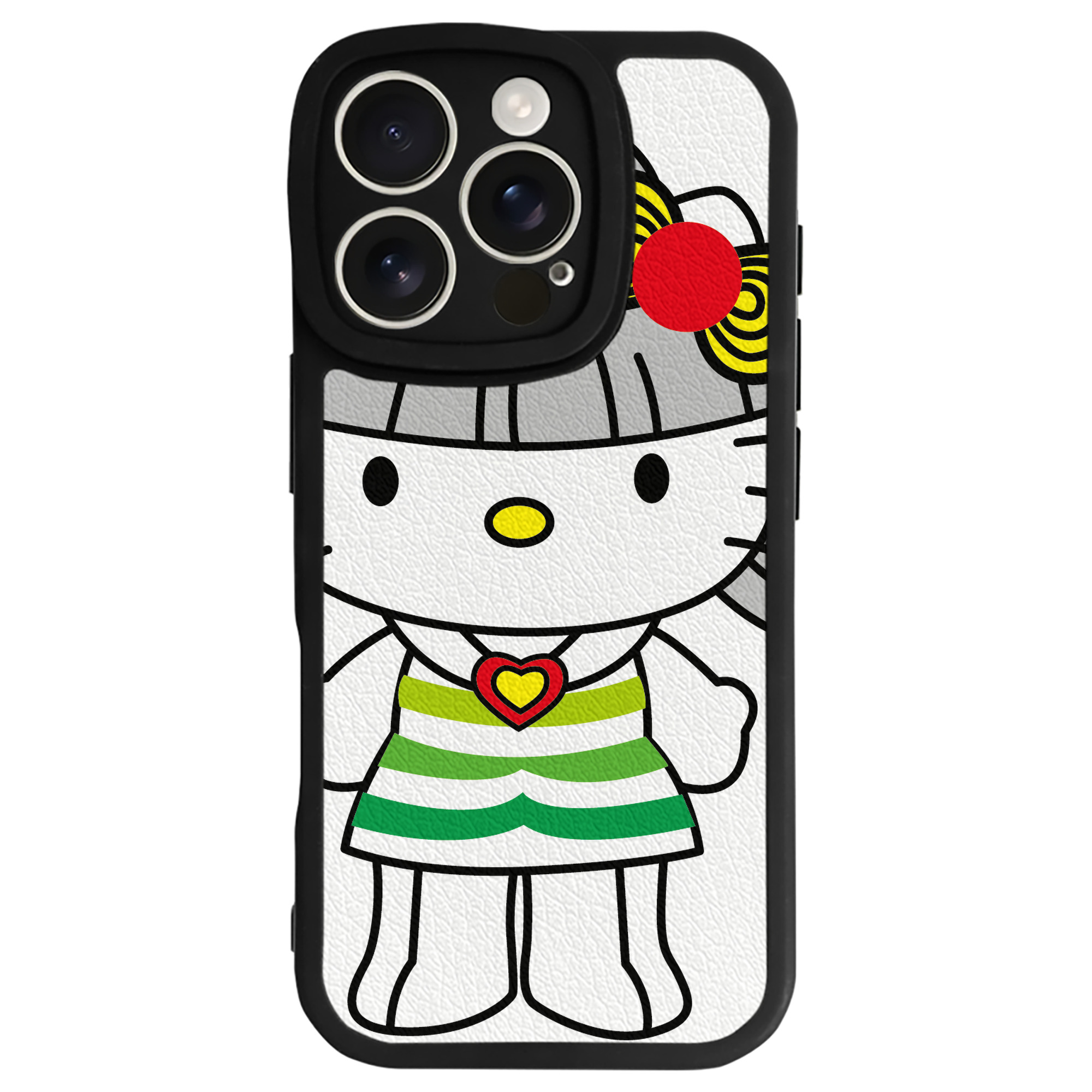 （画像用） Hello Kitty ハローキティ 【iPhone 16シリーズ対応】シリコンスマホケース（レザー調） 材質：シリコン